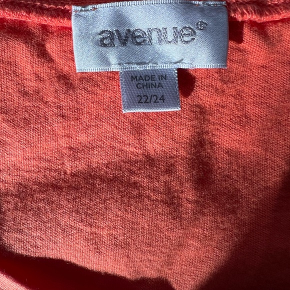 Avenue Women’s Orange Yellow Ombre with Embellishment cotton Short Sleeve Tee - Picture 5 of 5